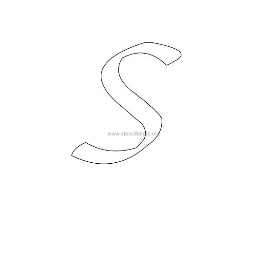 uppercase calligraphy wall stencil letter s