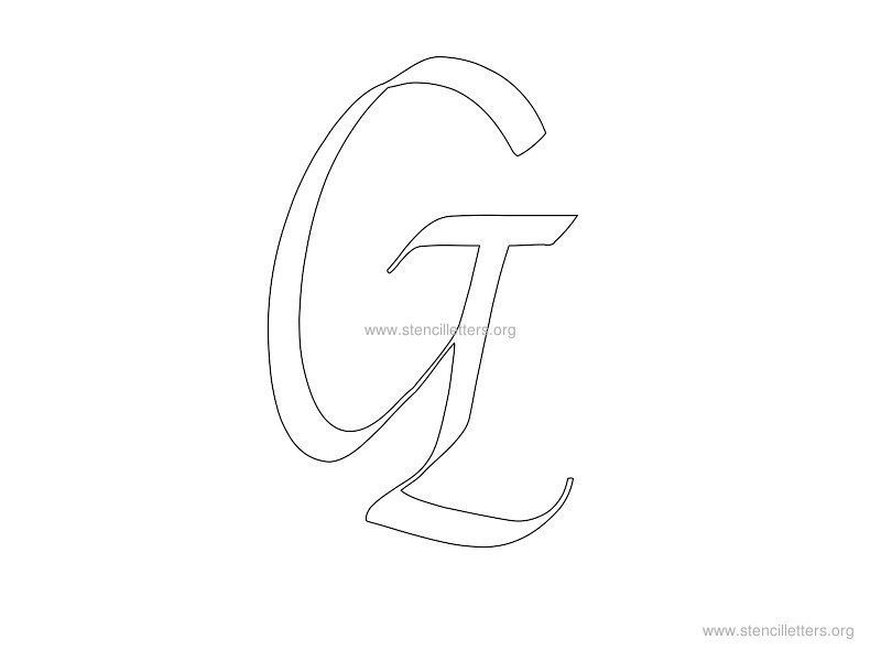 cursive wall stencil letter g