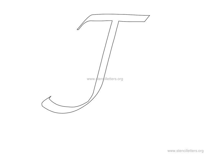 cursive wall stencil letter j