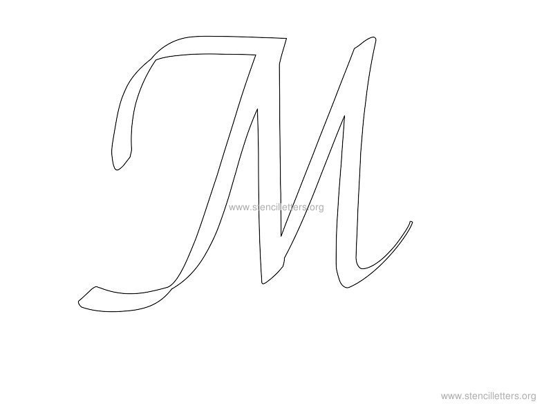 cursive wall stencil letter m