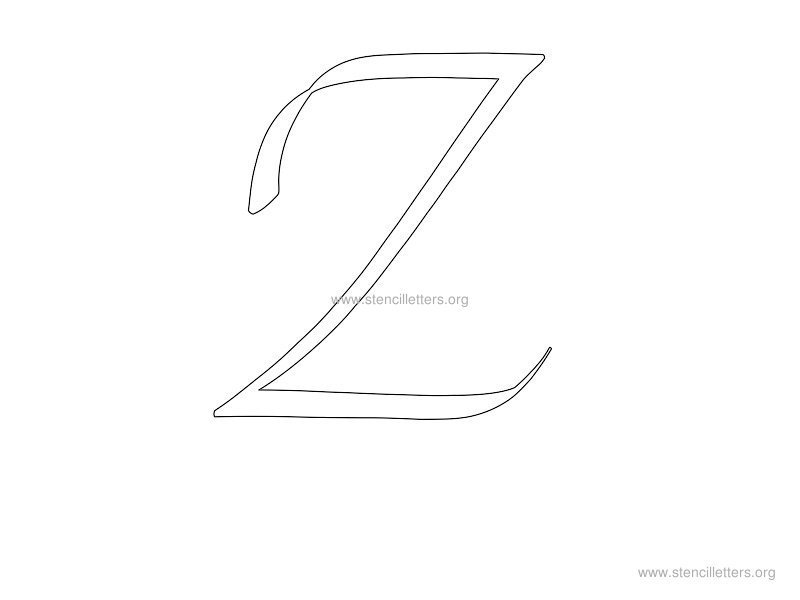 cursive wall stencil letter z