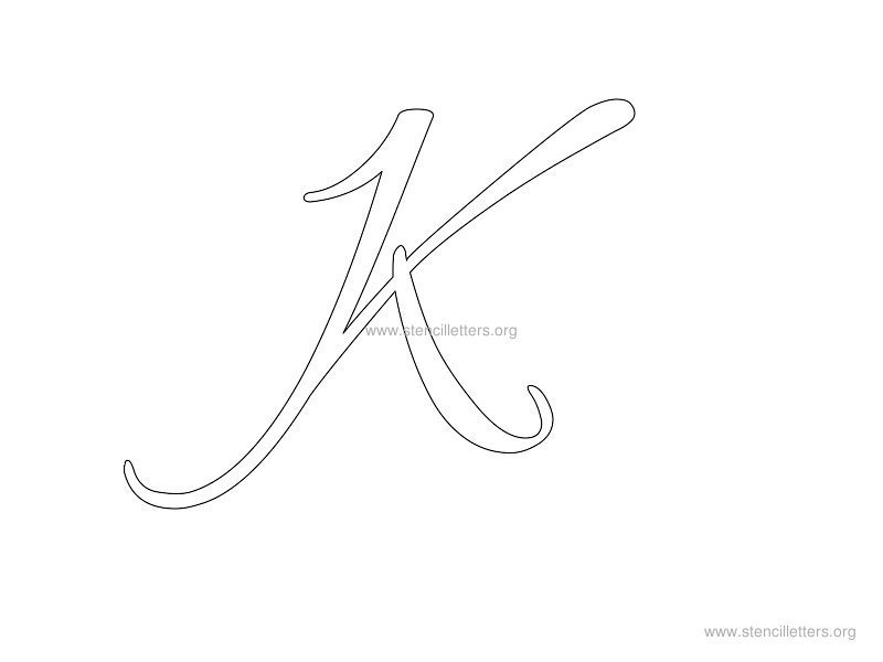 cursive wall stencil letter k