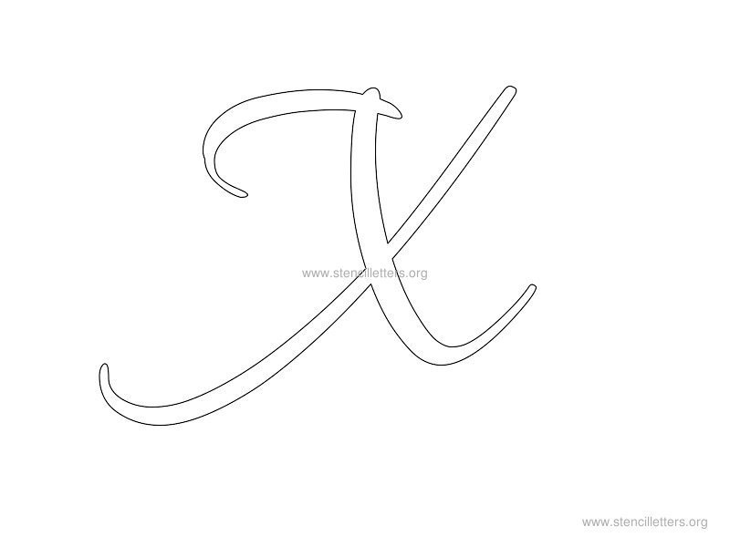 cursive wall stencil letter x