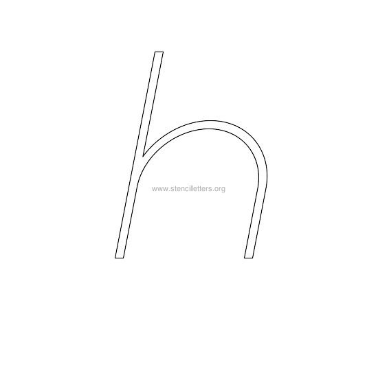 lowercase italic wall stencil letter h