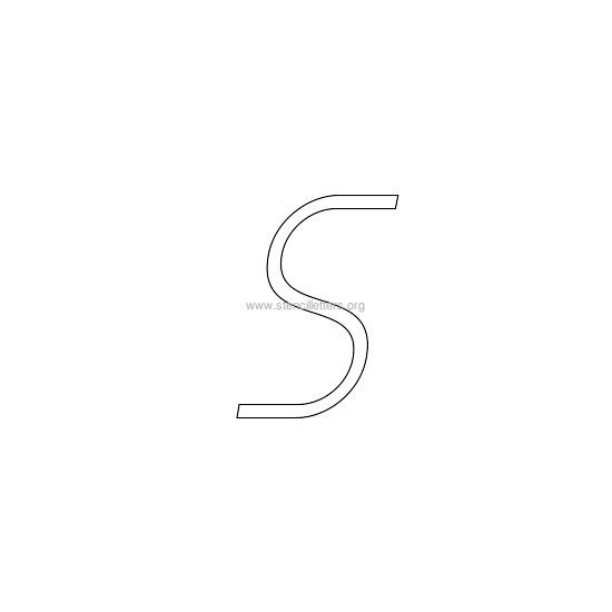 lowercase italic wall stencil letter s
