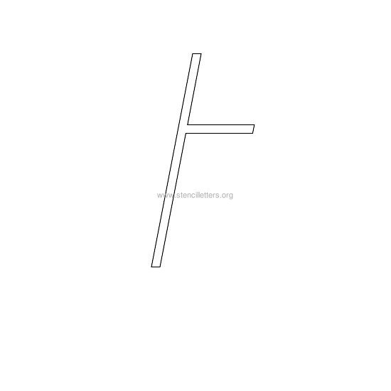 lowercase italic wall stencil letter t