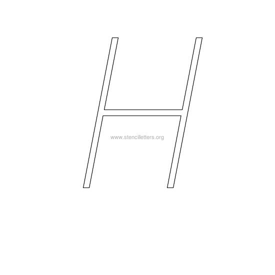 uppercase italic wall stencil letter h