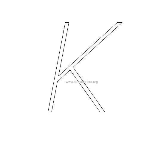 uppercase italic wall stencil letter k
