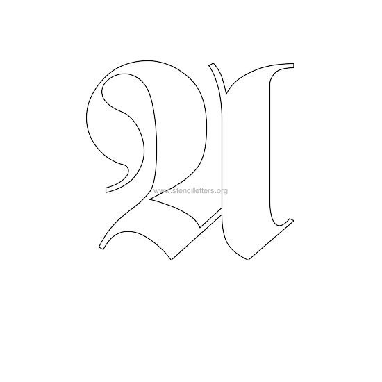 uppercase old-english wall stencil letter a