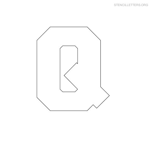 Stencil Letter Block Q