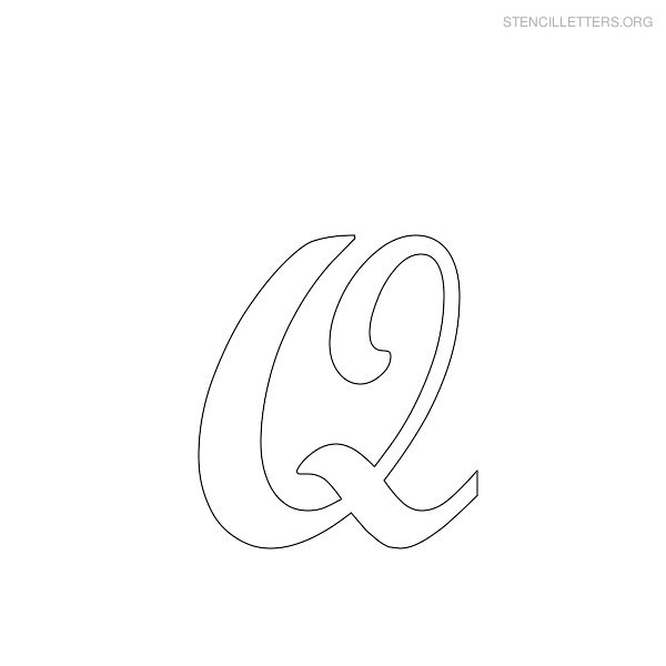 Stencil Letter Cursive Q