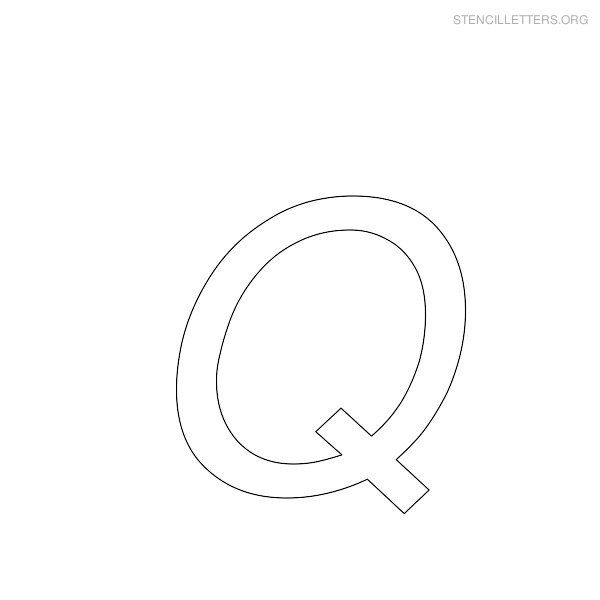 Stencil Letter Italic Q