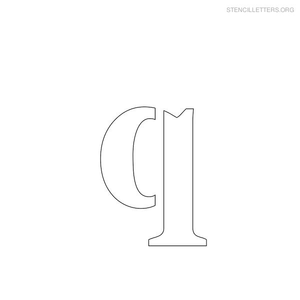 Stencil Letter Lowercase Q
