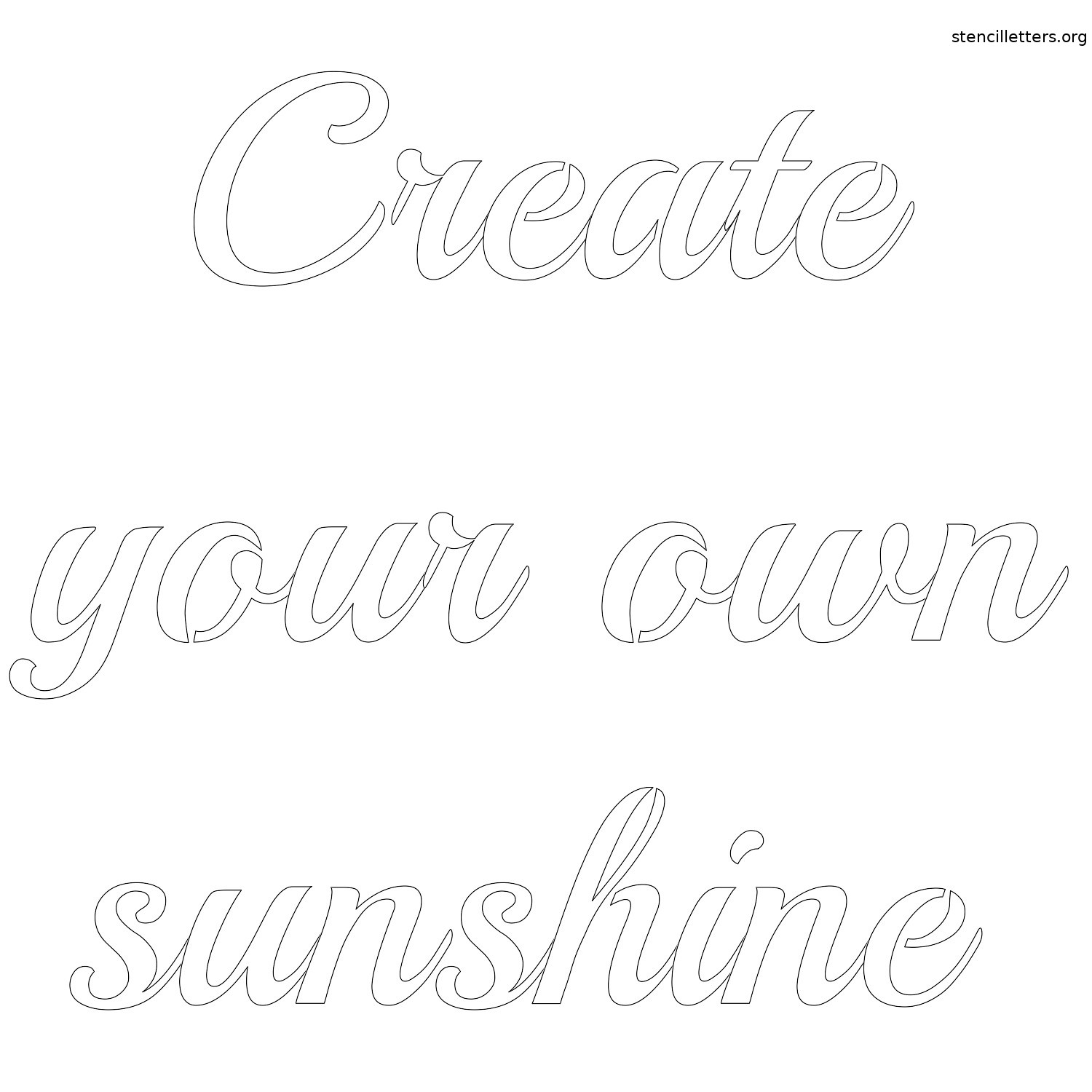 Create your own sunshine free printable letter stencil - Stencil Letters Org