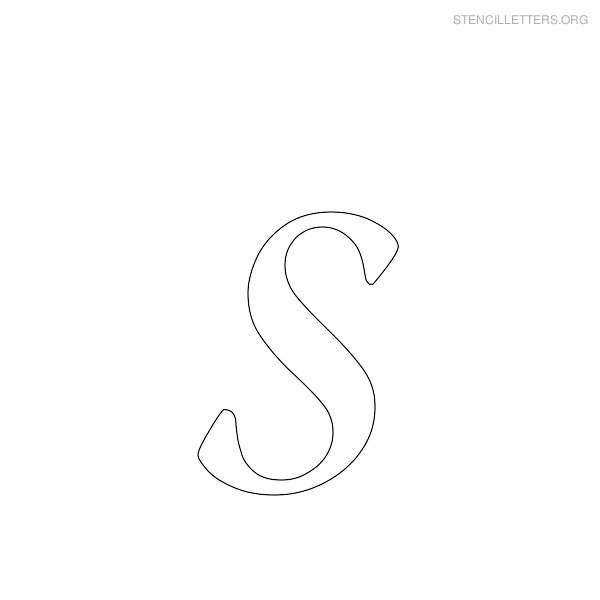Stencil Letter Cursive S