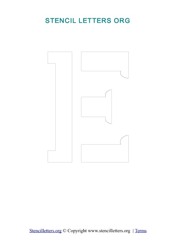 PDF Stencil Template Outline E