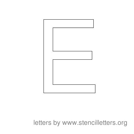 Stencil Letters to Print Alphabet E