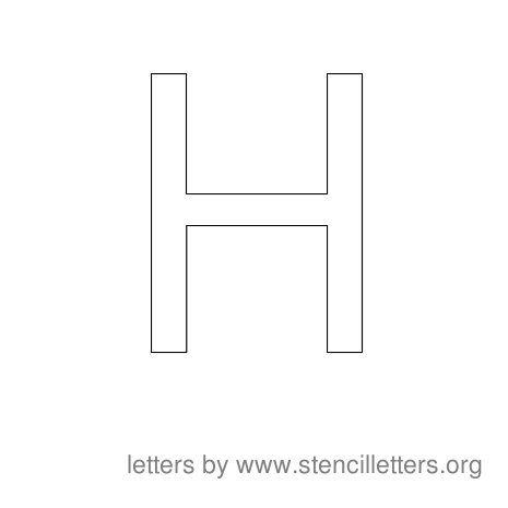 Stencil Letters to Print Alphabet H