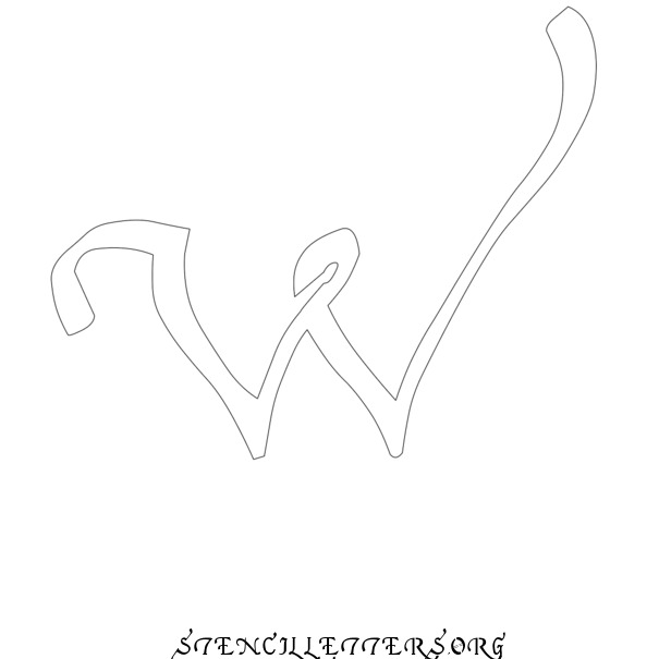 16th Century Cursive Free Printable Letter Stencils with Outline Cutout ...