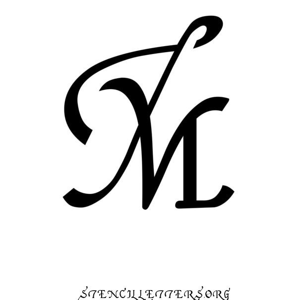 16th Century Cursive Free Printable Letter Stencils with Outline Cutout ...