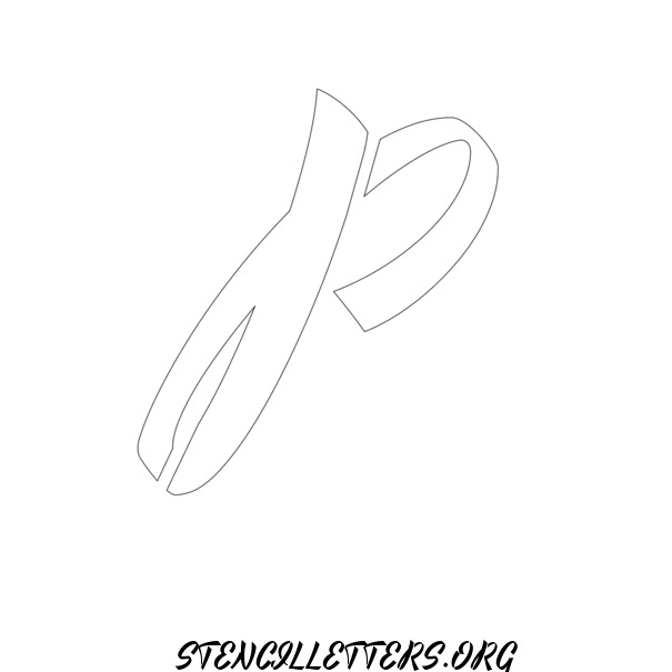 1940's Brushed Cursive Free Printable Letter Stencils with Outline ...