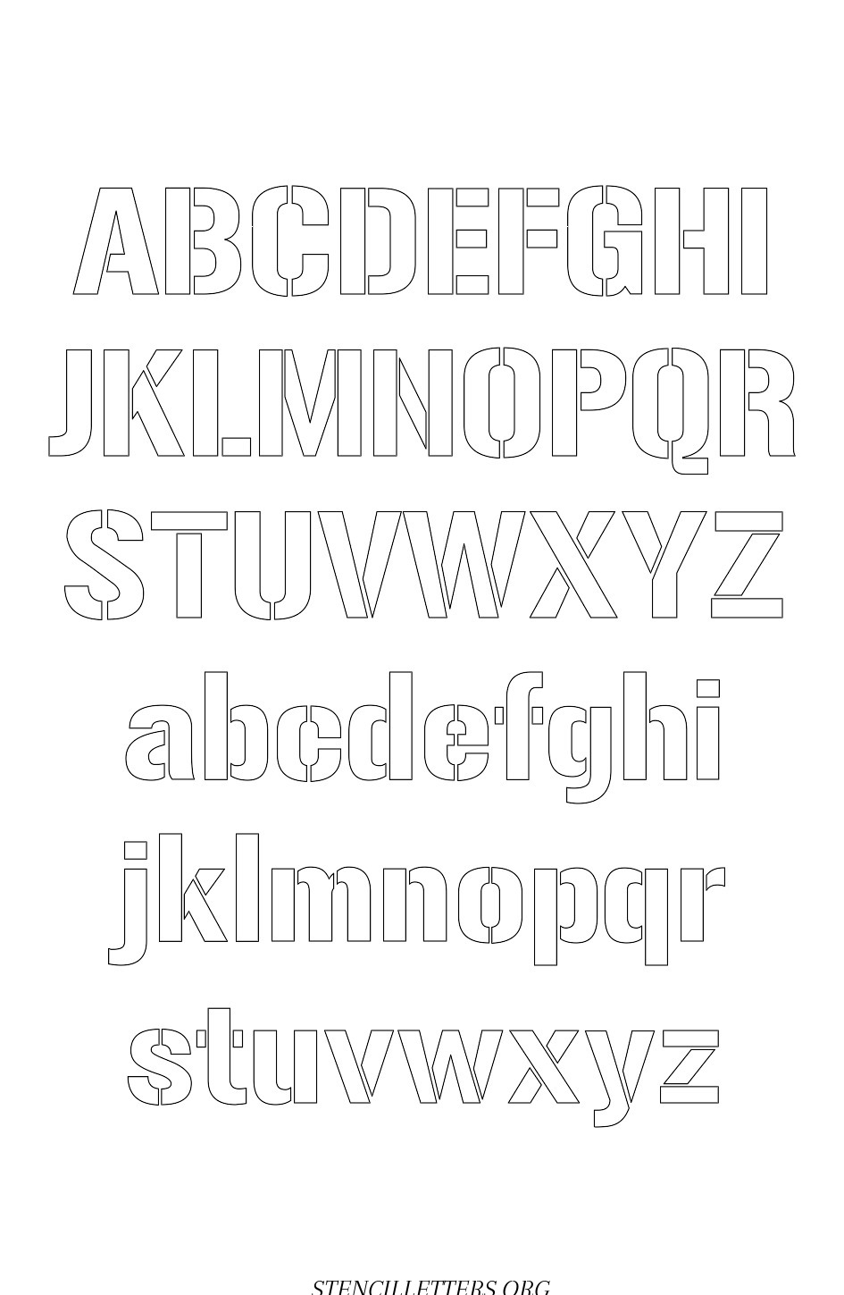 1970's Novelty Free Printable Letter Stencils with Outline Cutout ...