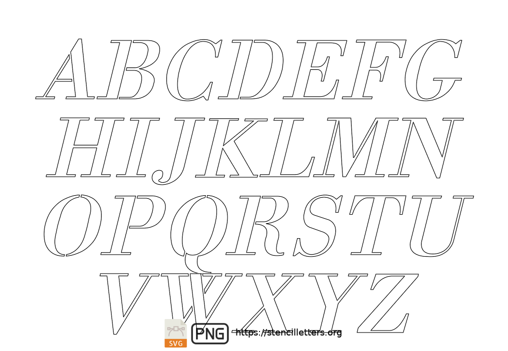1700's Text Italic uppercase letter stencils