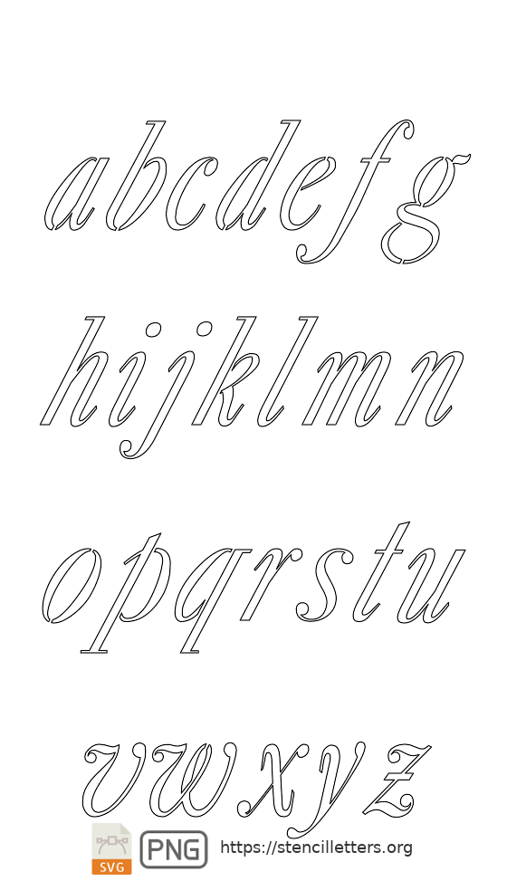 18th Century Serif Italic lowercase letter stencils