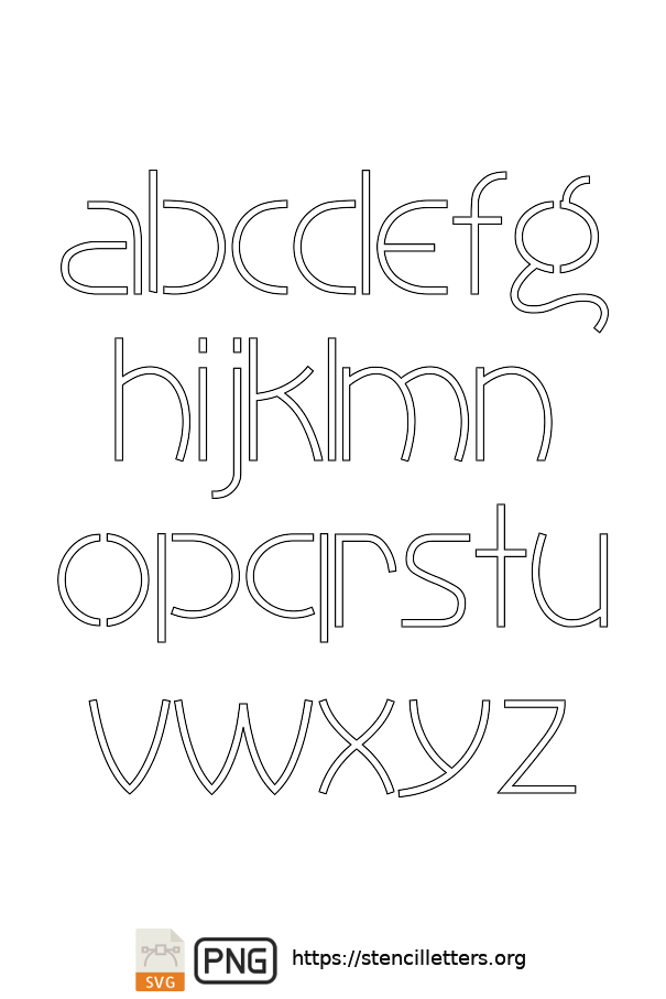 30's Artistic Gothic lowercase letter stencils