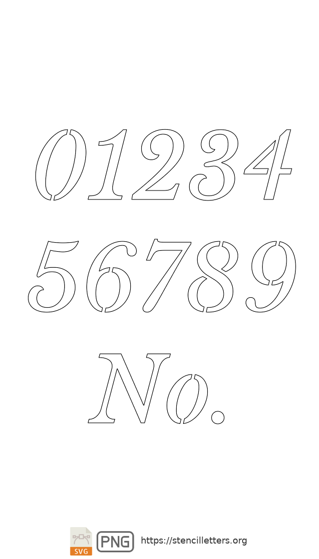 40’s Roman Serif number stencils