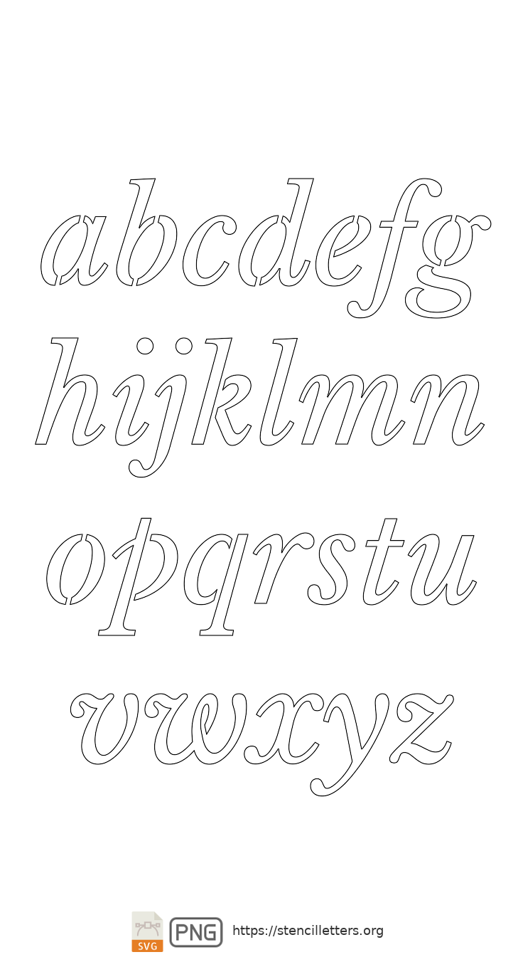 40’s Roman Serif lowercase letter stencils