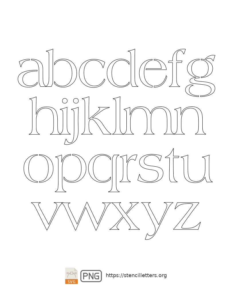 60's Roman Americana lowercase letter stencils