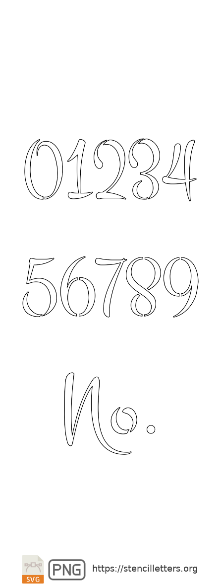 60's Type Brush number stencils