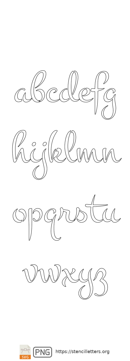 60's Type Brush lowercase letter stencils