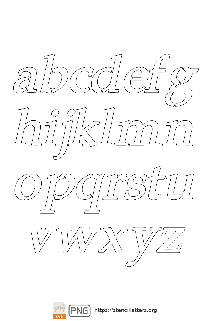 90's Headline Italic lowercase letter stencils