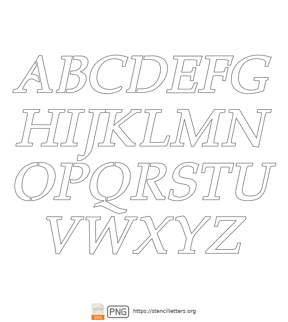 90's Headline Italic uppercase letter stencils
