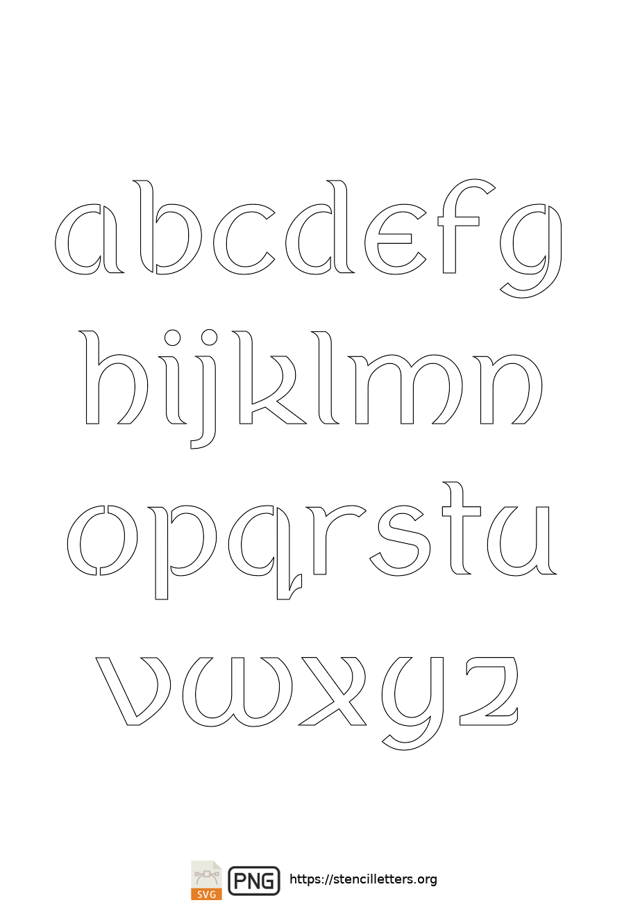 Ancient Italic Celtic lowercase letter stencils