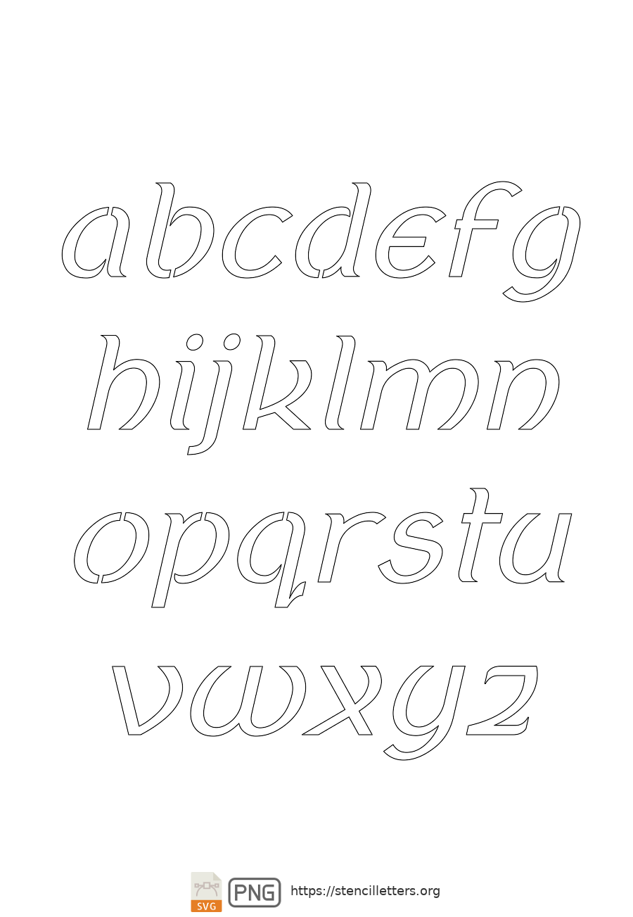 Antique Celtic Italic lowercase letter stencils
