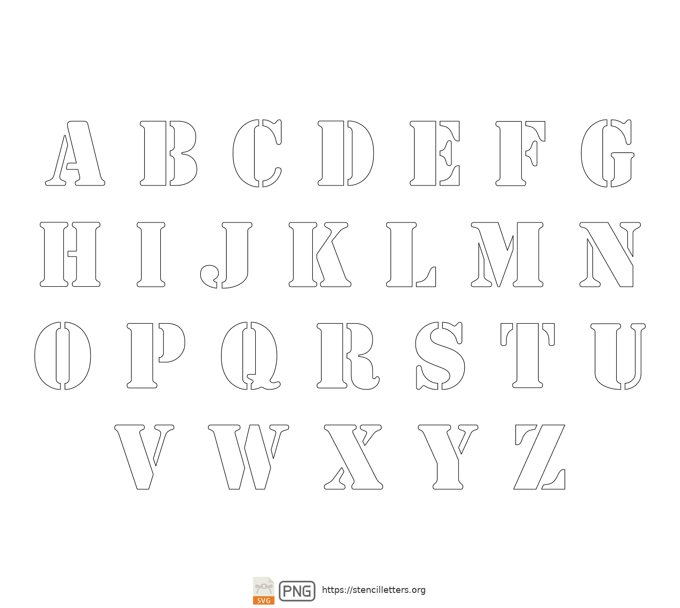 Army Industry uppercase letter stencils