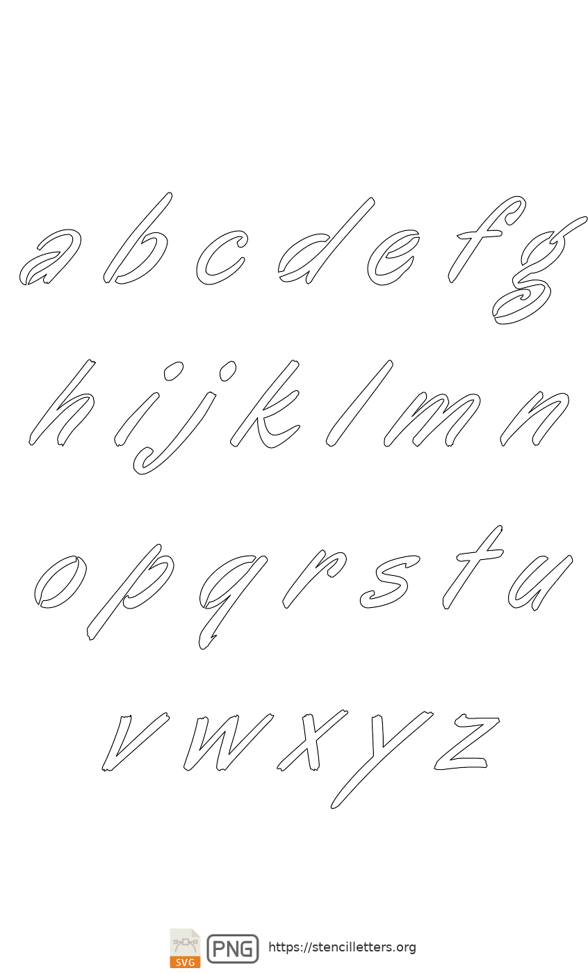 Cartoon Calligraphy lowercase letter stencils