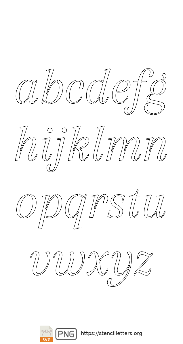 Classic Italic Serif lowercase letter stencils