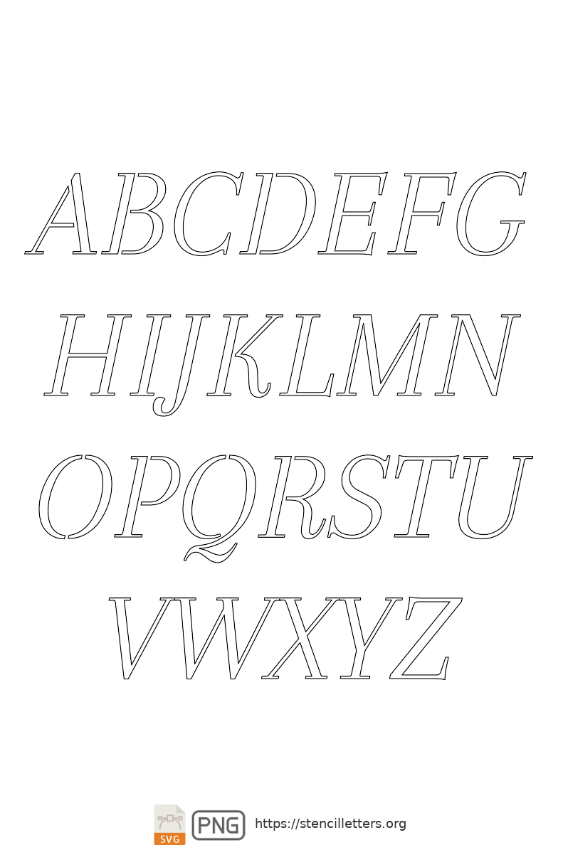 Classic Italic Serif Free Printable Letter Stencils for Wood Signs ...