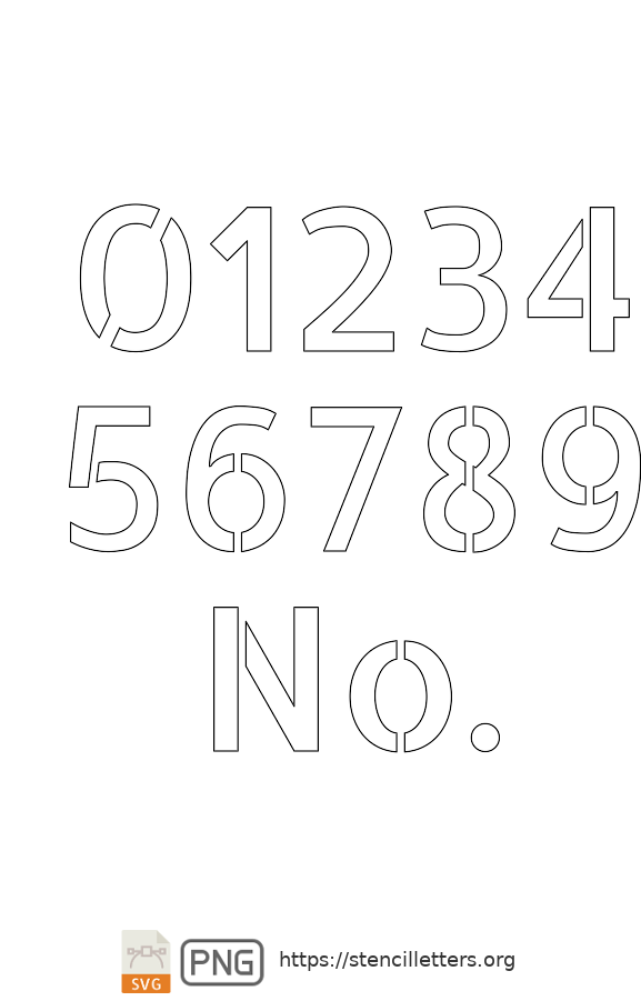 Contemporary Serif number stencils