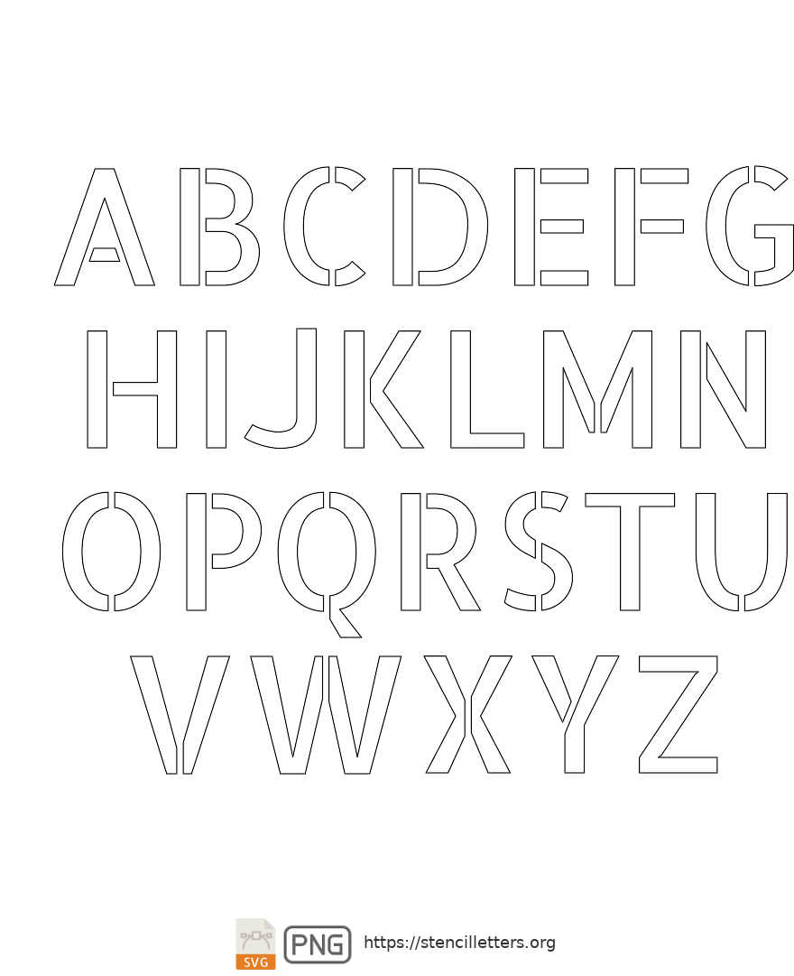 Contemporary Serif uppercase letter stencils