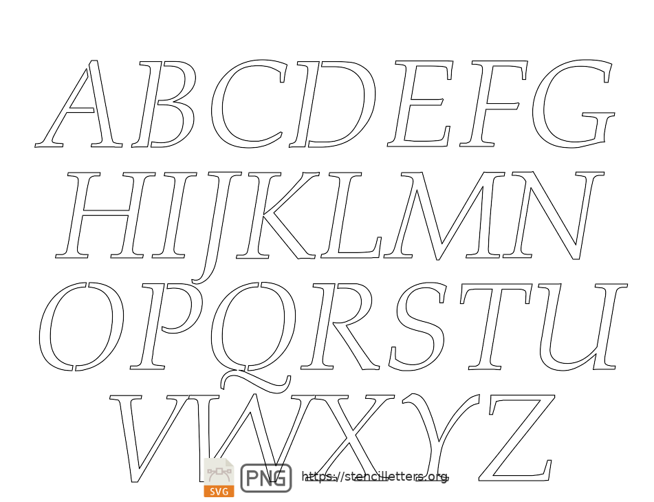 French News Italic uppercase letter stencils
