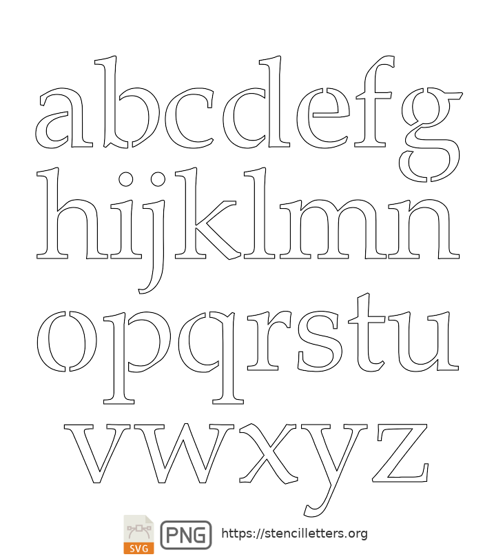 French Old Style Script lowercase letter stencils