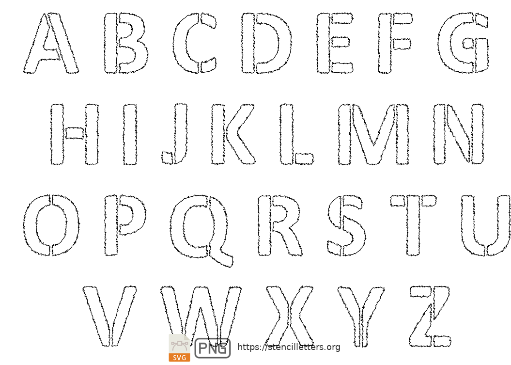 Fuzzy Lumber uppercase letter stencils