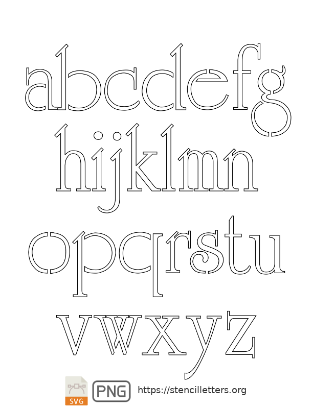 Grand & Stylish lowercase letter stencils