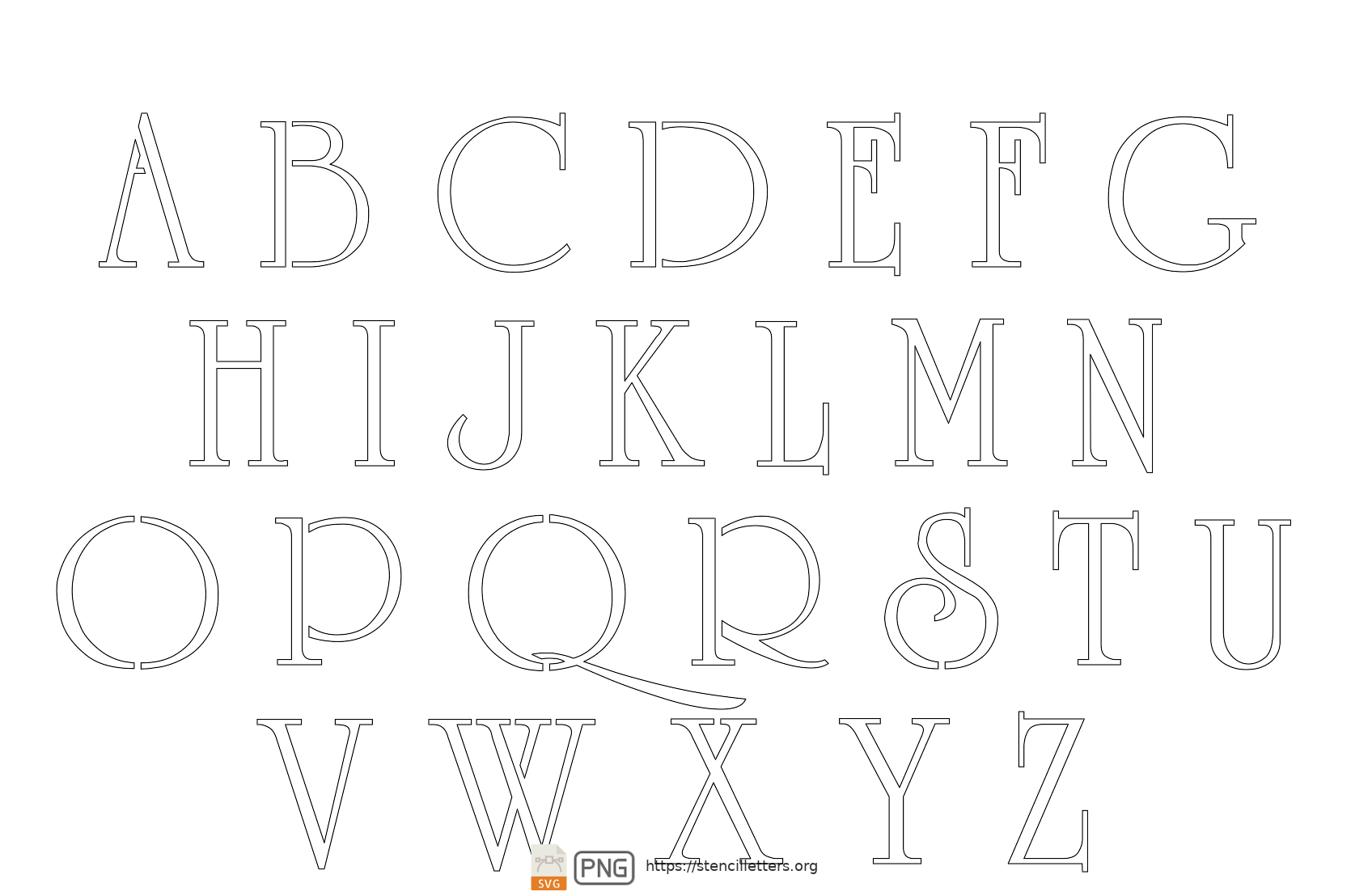 Grand & Stylish uppercase letter stencils