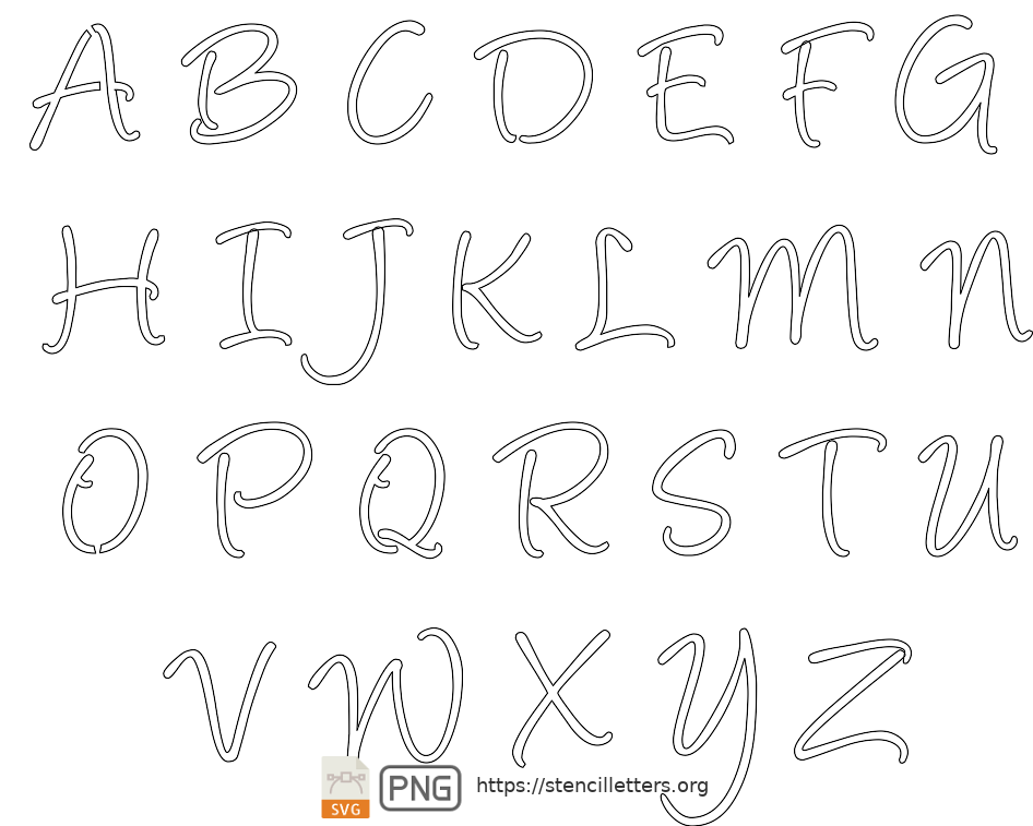 Cursive Alphabet Stencils In Printable